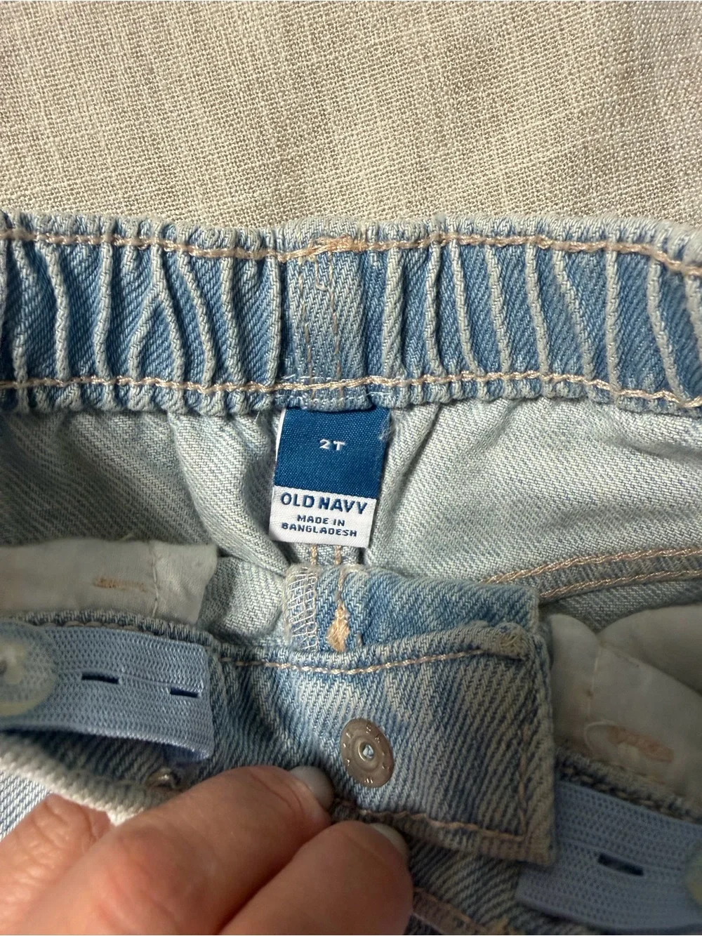 Old Navy Light Blue Denim Shorts with Eyelet Trim
